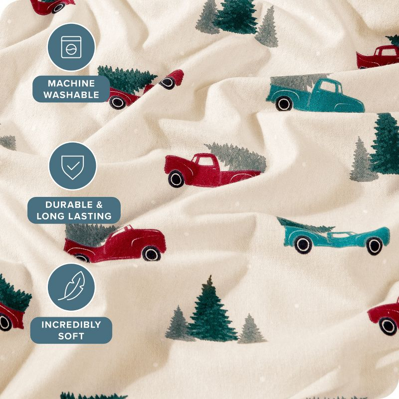Vintage Truck Cotton Flannel Twin Sheet Set by Bare Home