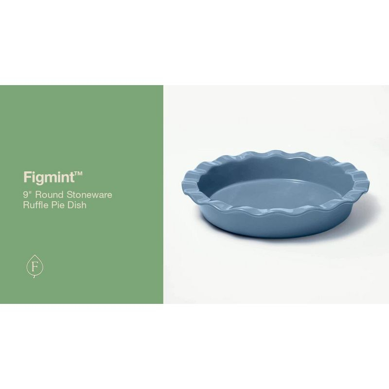 9" Round Stoneware Ruffle Pie Dish Cream - Figmint™