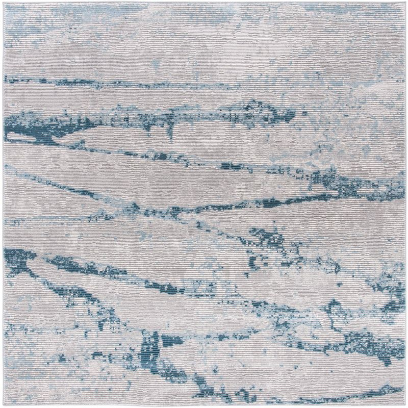 Meadow MDW560 Power Loomed Area Rug - Light Grey/Blue - 6'7"x6'7" - Safavieh.