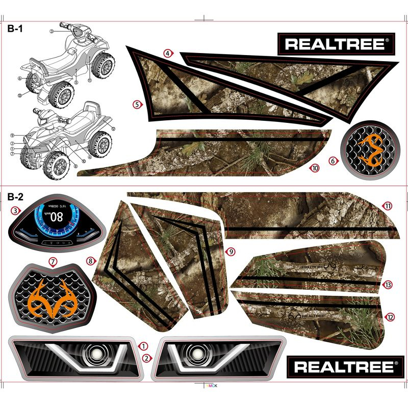 RealTree: Quad Push Car - Black - Foot-To-Floor Ride-On Toy,12mo+