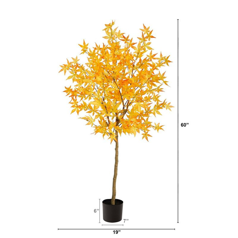 Nearly Natural 5-ft Autumn Maple Artificial Fall Tree