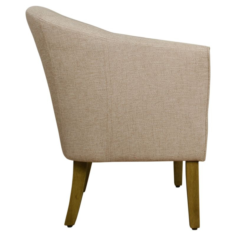 Modern Barrel Accent Chair Flax Brown - HomePop: Upholstered, Transitional Style, Bedroom & Living Room