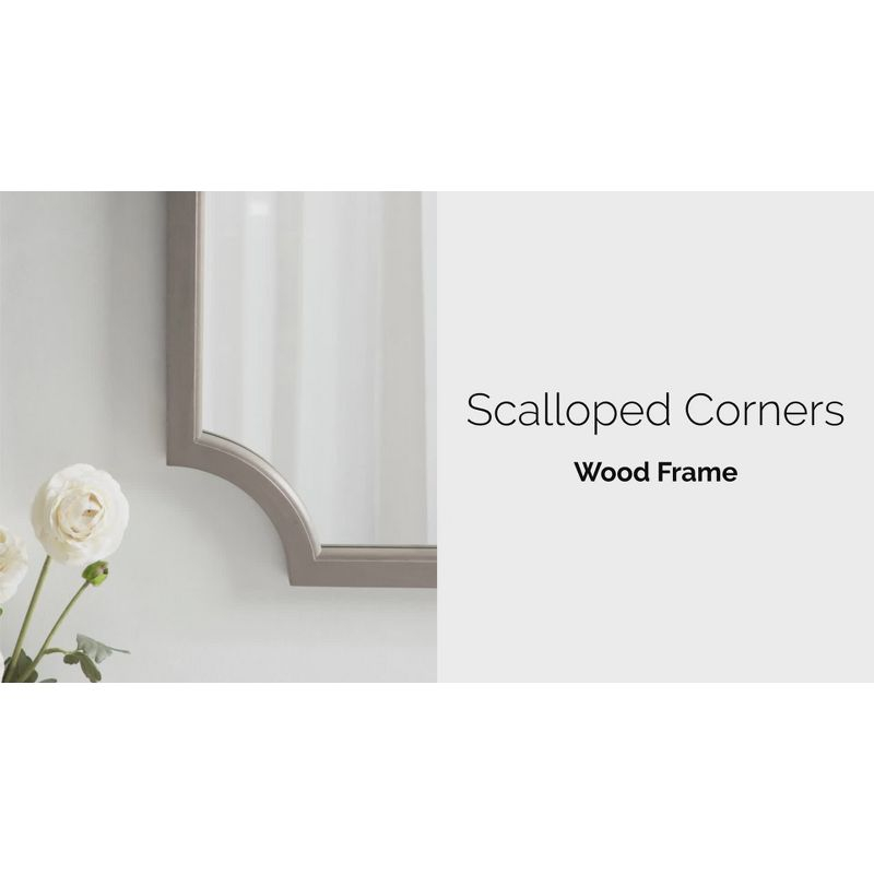 Kate and Laurel Hogan Scalloped MDF Scallop Mirror, 24x36, Silver