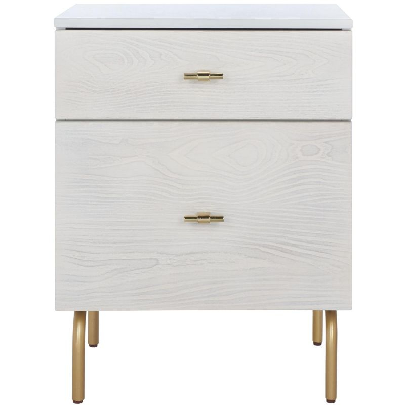 Genevieve 2 Drawer Nightstand - NST5002 - Grey/White Washed - Safavieh