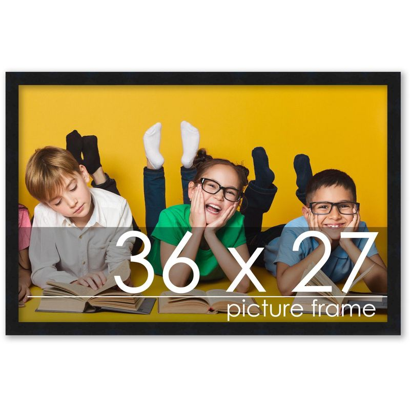 PosterPalooza | 27x36 Minimalist Black Picture Frame - UV Acrylic, Foam Board Backing, Hanging Hardware