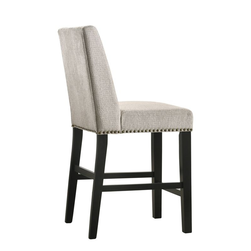 Carolina Living Set of 2 24" Laurant Counter Height Barstools with Nailhead Trim & Footrest