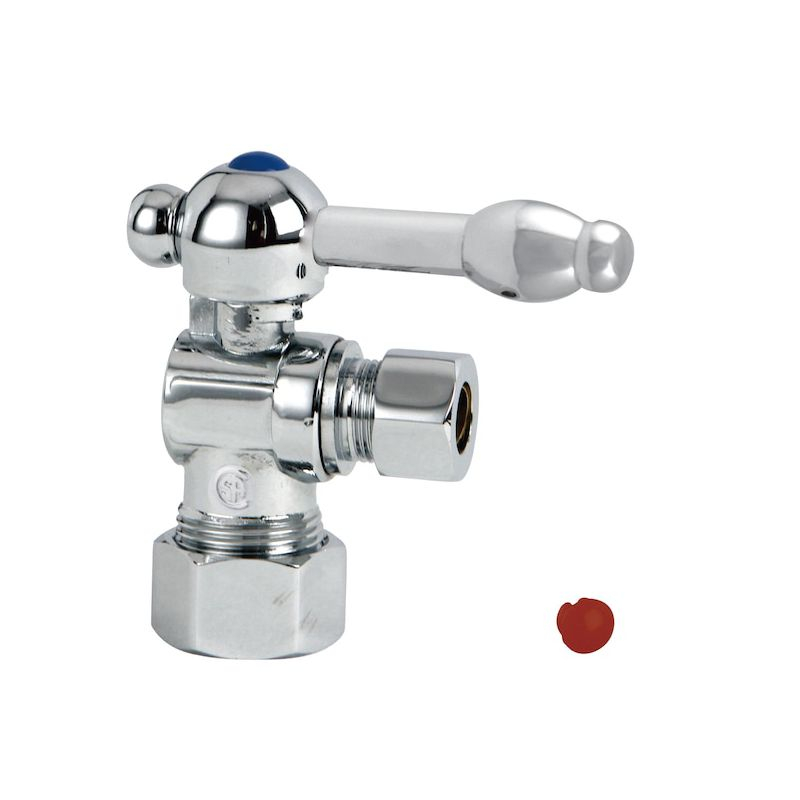 Kingston Brass Vintage 5/8-Inch OD Comp x 3/8-Inch OD Comp Quarter-Turn Angle Stop Valve
