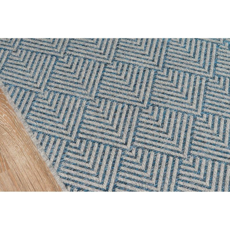 2'x10' Runner Como Bertrand Rug Blue - Momeni: Modern Geometric Indoor/Outdoor Medium Pile, 100% Polypropylene