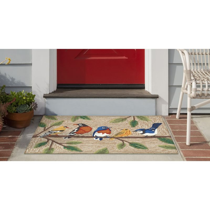 Liora Manne Frontporch Birds On A Branch Indoor/Outdoor Area Rug Natural 2'6" x 4'