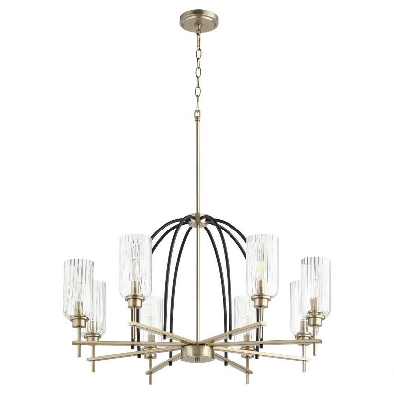 Quorum Lighting Espy 8 - Light Chandelier in  Noir/Aged Brass