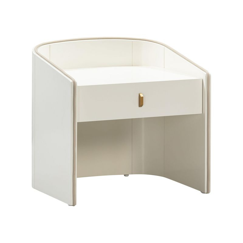 Collins Lacquer Nightstand Cream 21.9"W x 19"D x 21.5"H