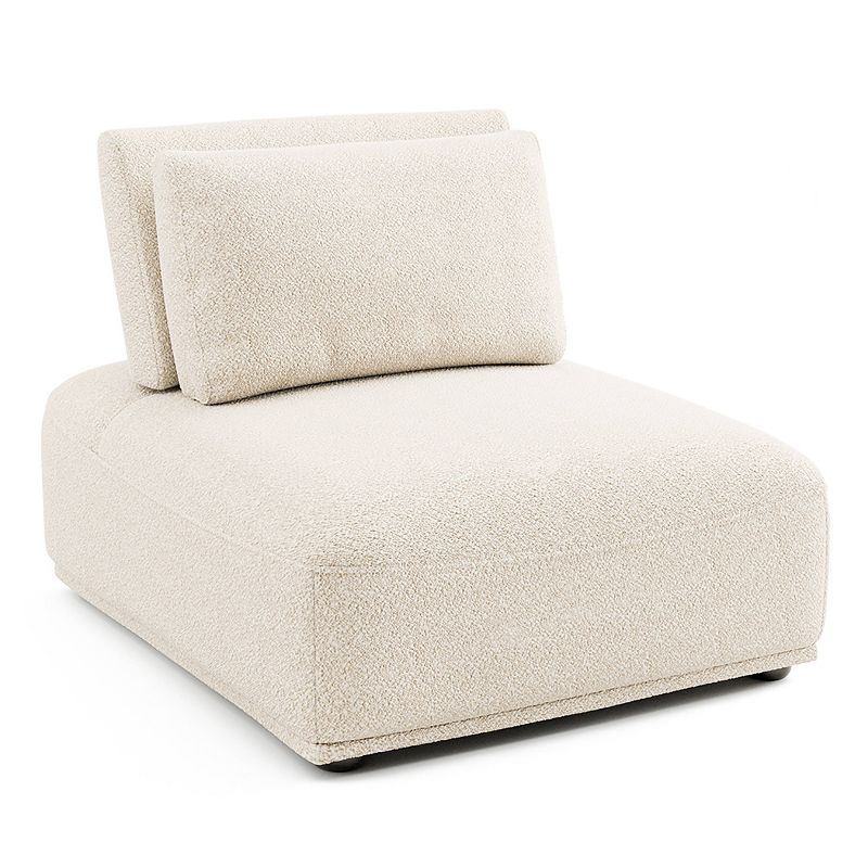 HOMES: Inside + Out 5pc Povoa 159" Modular Curved Sectional Sofa Modern Boucle with Extendable Backrest Beige