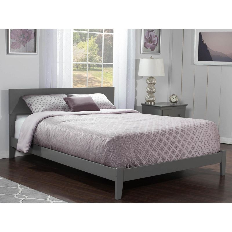 AFI Furnishings Orlando Full Traditional Bed with Open Footboard and Turbo Charger in Grey