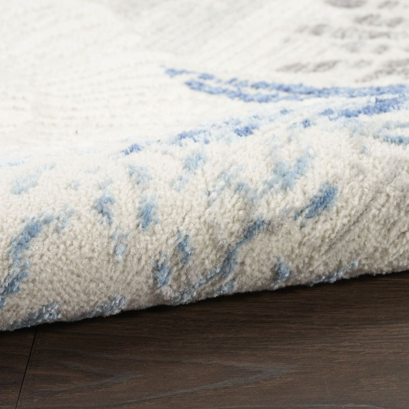 Nourison Pompeii 7'10" x 9'10" Ivory Grey Blue Coastal, Nautical & Beach Indoor Rug
