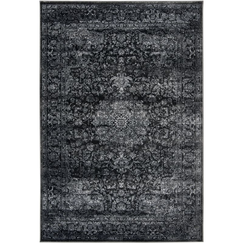 Carnegie CNG631 Power Loomed Area Rug - Dark Grey/Cream - 4'x6' - Safavieh.
