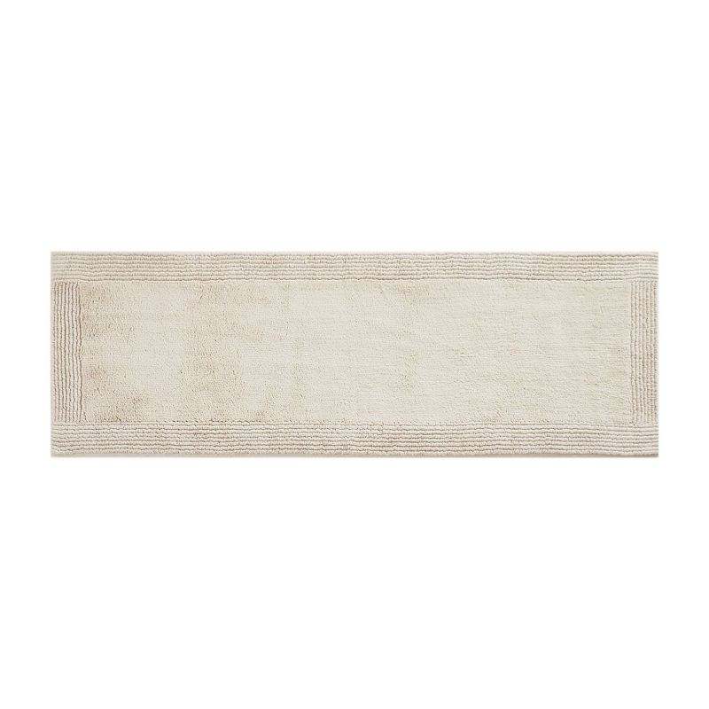 Madison Park 24"x72" Splendor Cotton Tufted Reversible Bath Rug Tan: Machine Washable, OEKO-TEX Certified