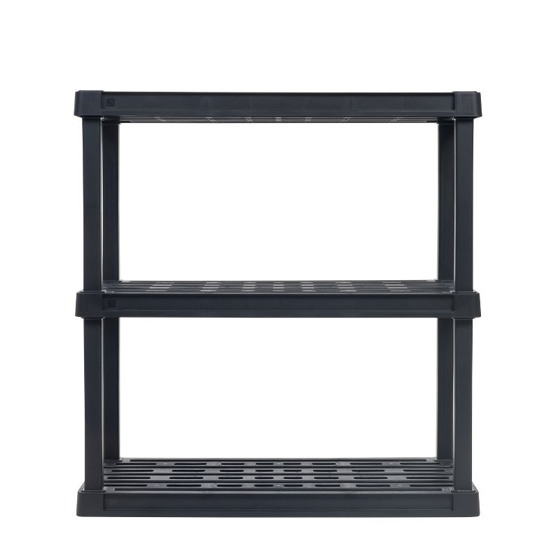 IRIS USA 3-Tier Shelving Unit, 38" Fixed Height, Large Storage Organize, 36"W x 18"D x 38"H, Made with Recycled Materials, Black