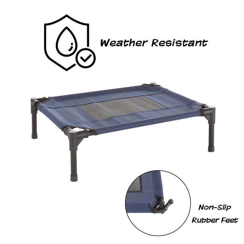 Pet Adobe Portable Raised Cot Style Pet Bed - Navy Blue