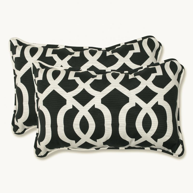 Pillow Perfect New Geo Geometric Indoor/Outdoor Reversible Throw Pillow (Set of 2)