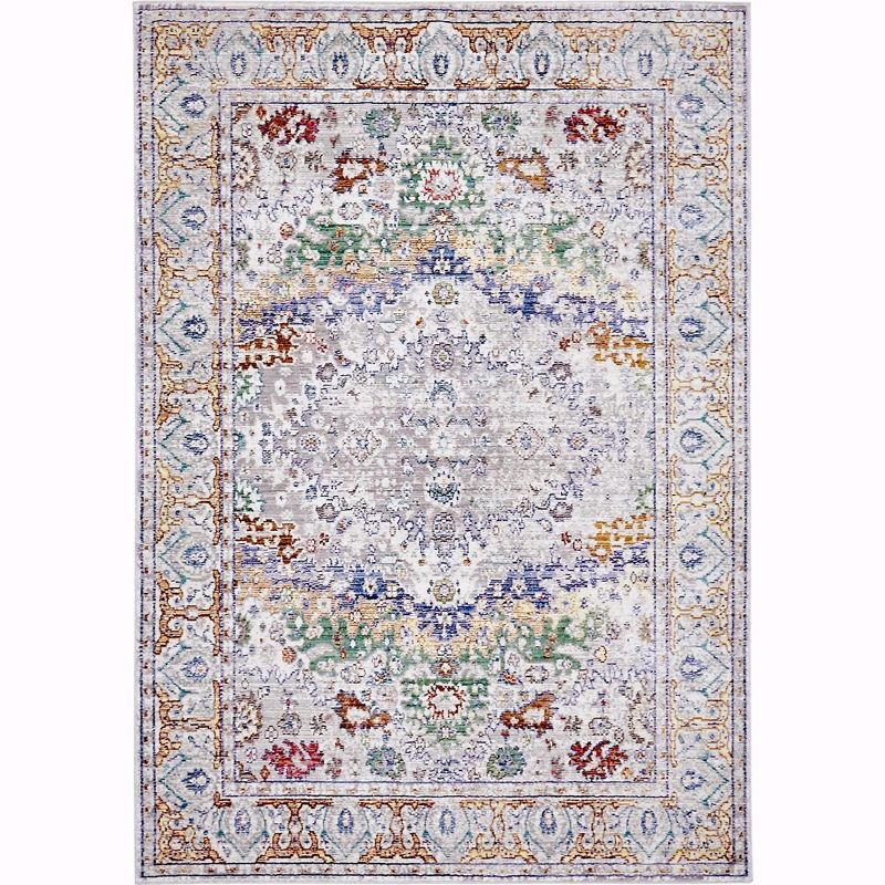 Unique Loom Austin Collection Area Rug - Voce (4' 1" x 6' 1" Rectangle Light Gray/Blue)