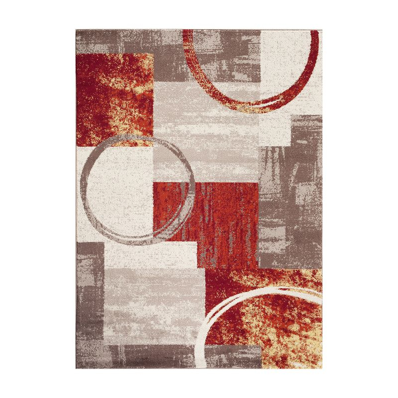 World Rug Gallery Abstract Circle Multi 8'8"x12' Area Rug