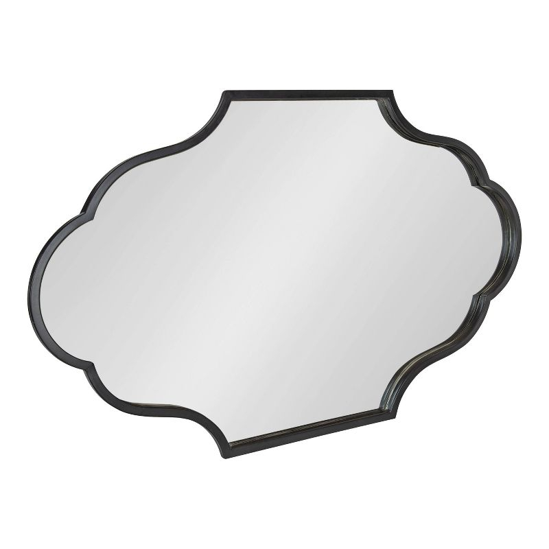 24"x37" Rowla Framed Decorative Wall Mirror Black - Kate & Laurel: Oval, Scalloped Edge, Vintage Design