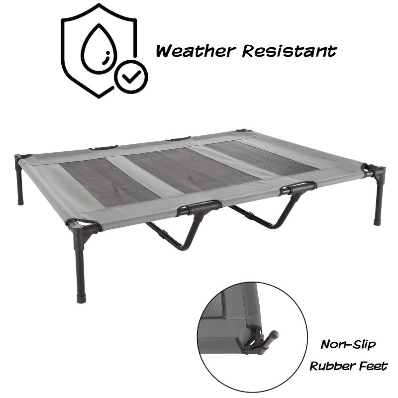 Pet Adobe Portable Raised Pet Bed with Nonslip Feet - Gray
