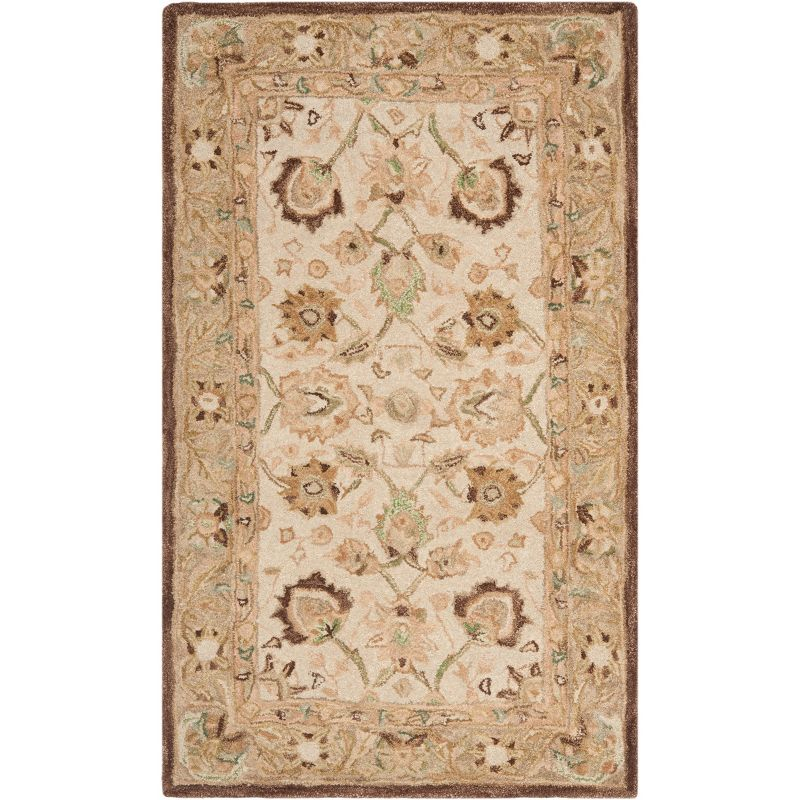 Anatolia AN512 Hand Tufted Indoor Accent Rug - Ivory/Brown - 3'x5' - Safavieh
