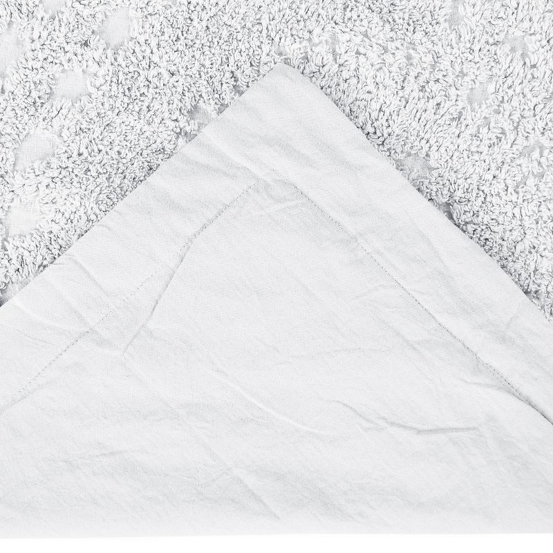 Standard Rio Collection 100% Cotton Tufted Unique Luxurious Floral Design Pillow Sham White - Better Trends