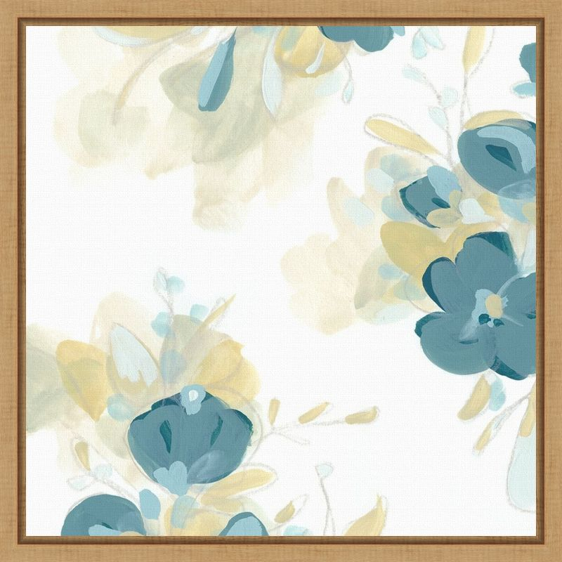 Amanti Art Coeruleus Flowers by June Erica Vess Canvas Wall Art Print Framed 16 x 16-in.