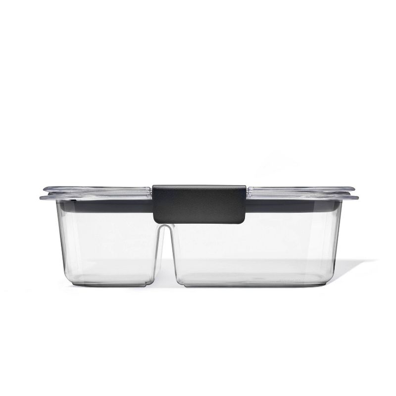 Rubbermaid Brilliance 2.85c Plastic Divided Meal Prep Food Storage Container Clear: Dishwasher, Microwave & Freezer Safe