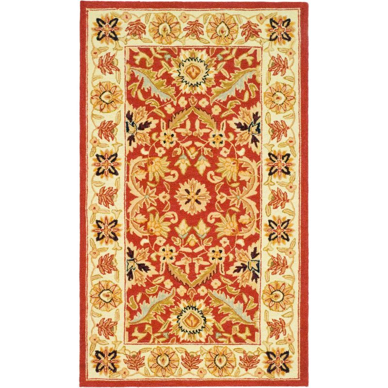 Chelsea HK157 Hand Hooked Accent Rug - Red/Ivory - 2'9"x4'9" - Safavieh.