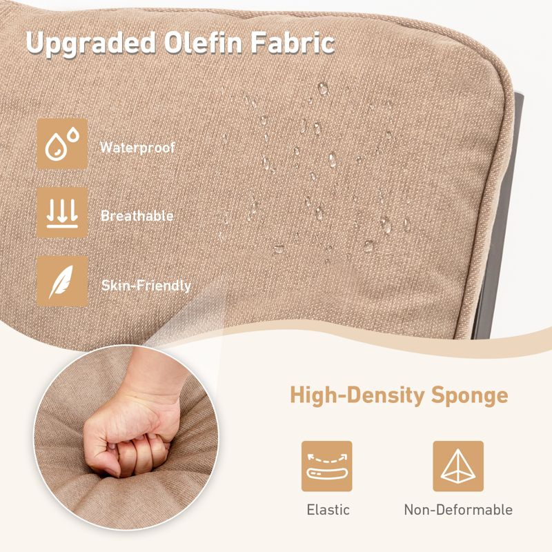 Tangkula Set of 3 Swivel Bar Height Bistro Set Cushioned Table Stools Furniture Patio Outdoor