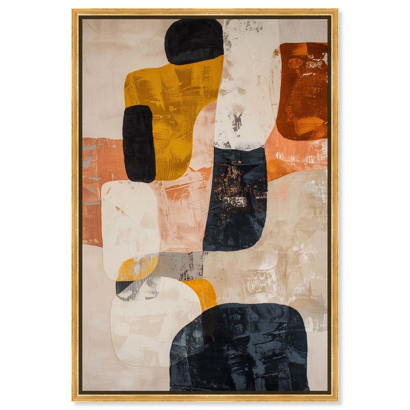 Art Remedy Asphodel Boho Neutral Abstract Wall Art, 36" x 54", Gold Frame