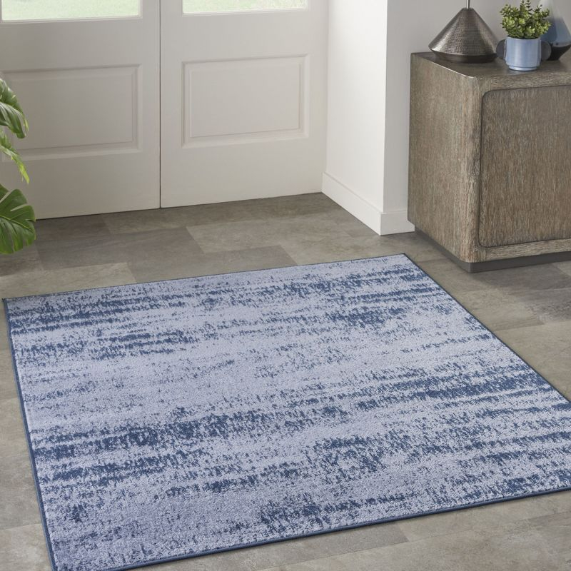 Nourison Essentials 5' x square Denim Modern Indoor/Outdoor Rug