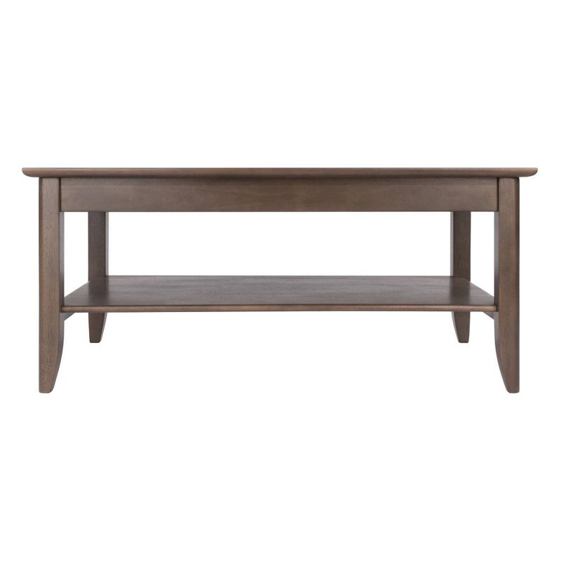Santino Coffee Table Oyster Gray - Winsome: Wooden Rectangle Design, Fixed Shelf, MDF & Veneer, Living Room Furniture