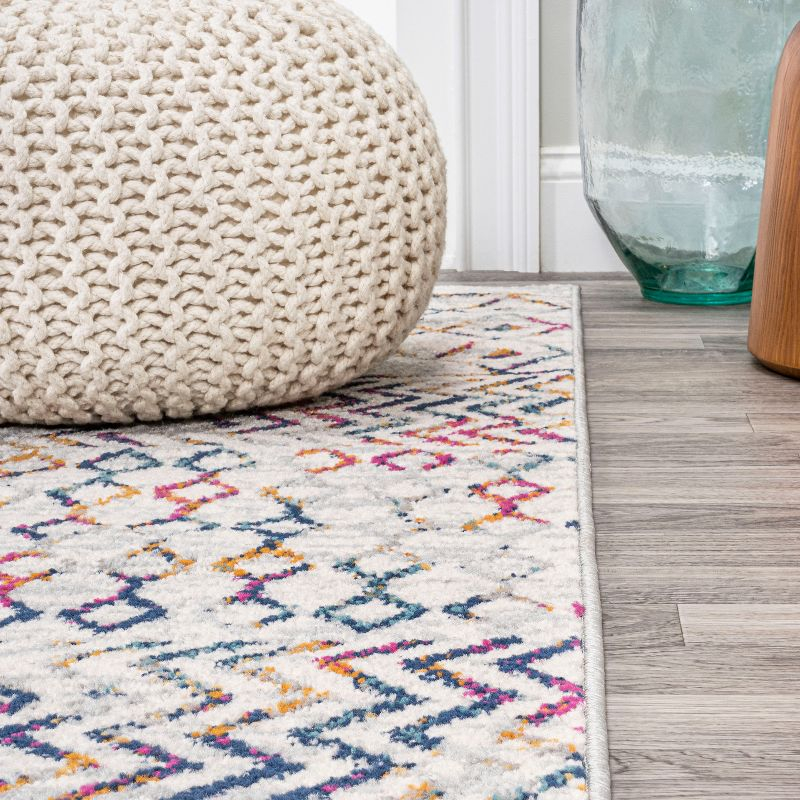 2' x 8' Arta Moroccan Vintage Geometric Rug Runner Rug, Multi/Cream - JONATHAN Y