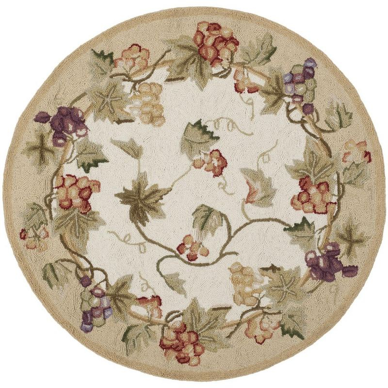 Chelsea HK116 Handmade Area Rug - 8' Round - Ivory - Safavieh