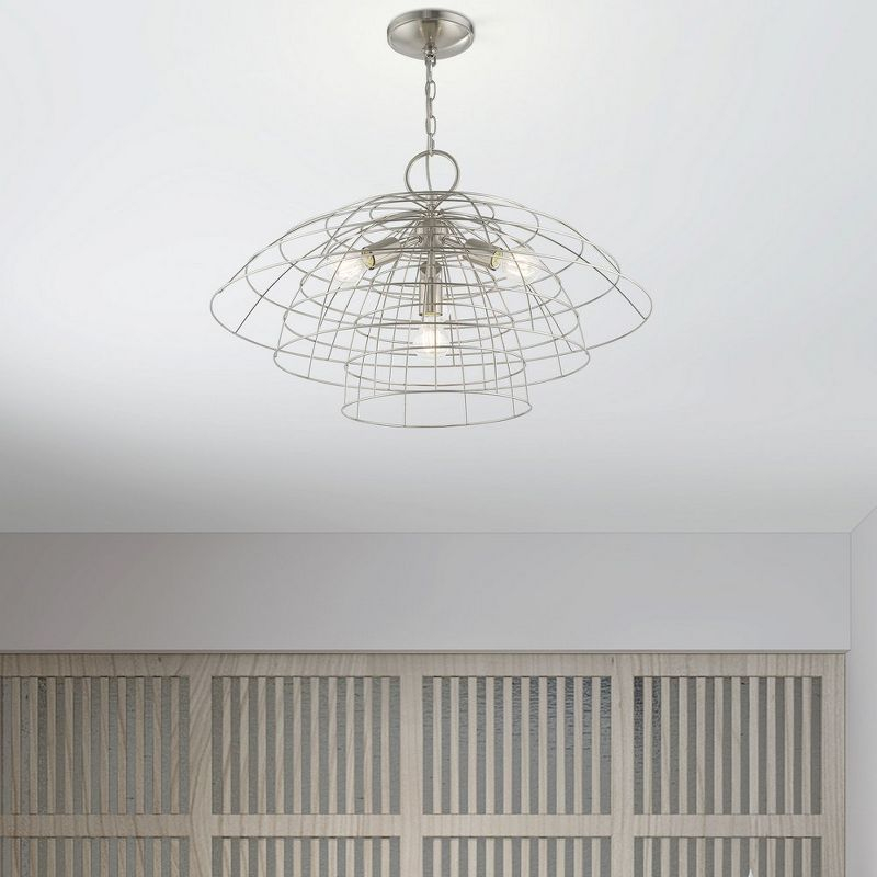 Livex Lighting Brooklyn 4 - Light Chandelier in  Brushed Nickel