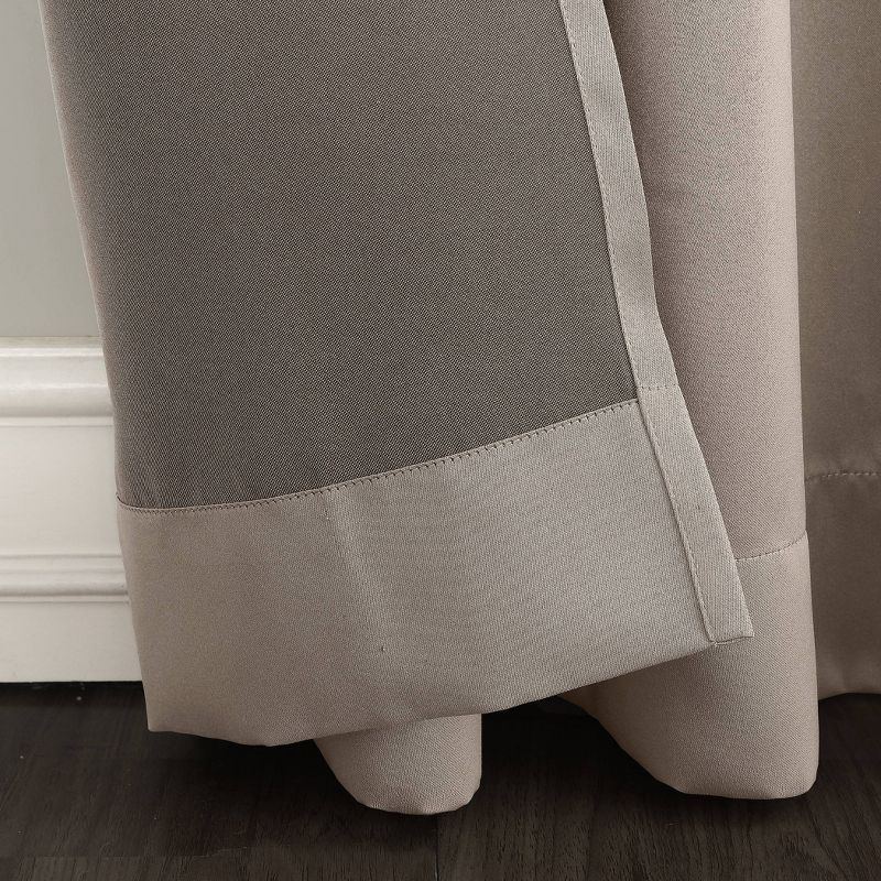 54"x95" Sun Zero Room Darkening Seymour Grommet Curtain Panel Beige: Modern Faux Silk Living Room Curtain