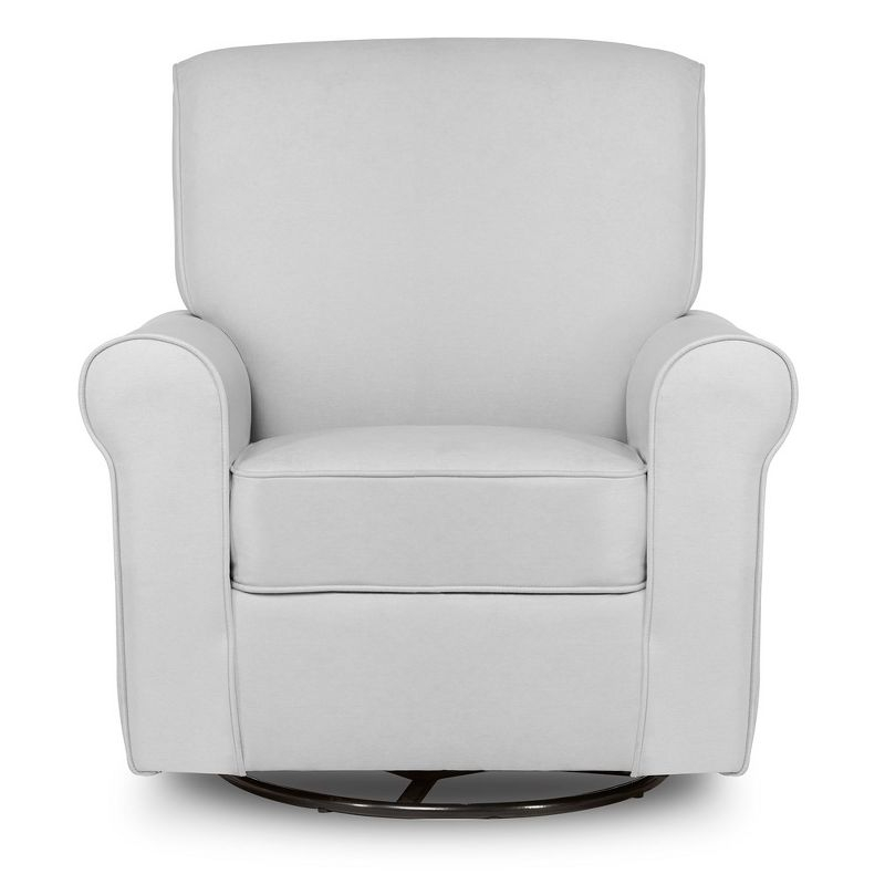 Evolur London Upholstered 360 Swivel Rocker, Misty Grey