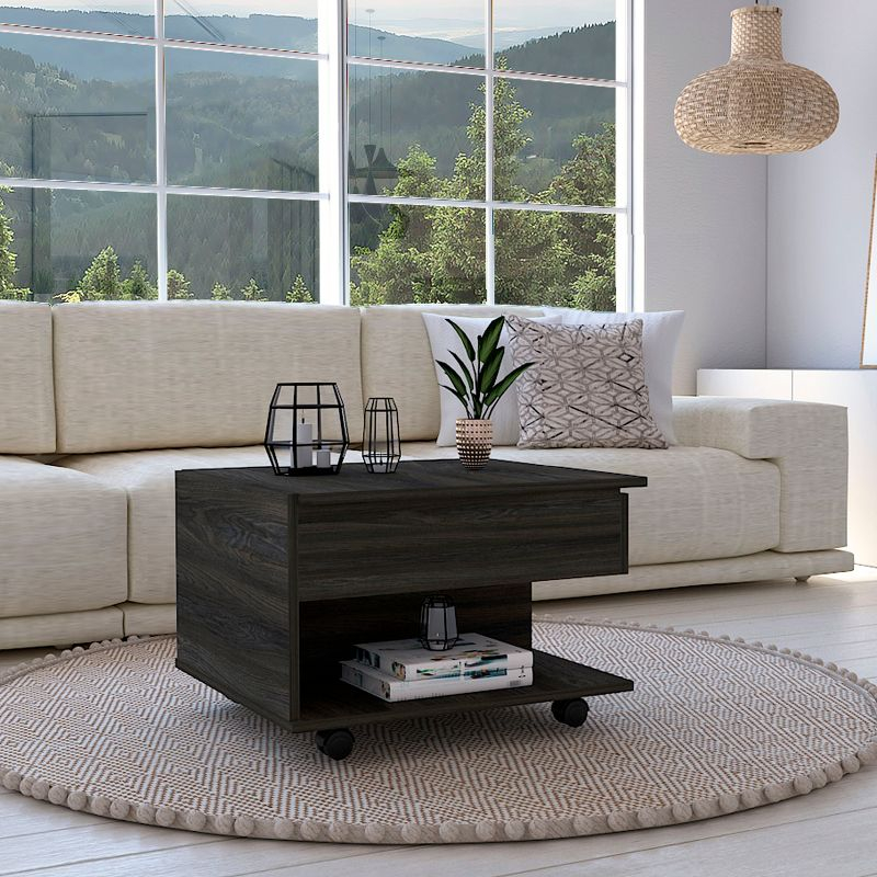 Depot E-Shop Lift Top Coffee Table, Casters, One Shelf