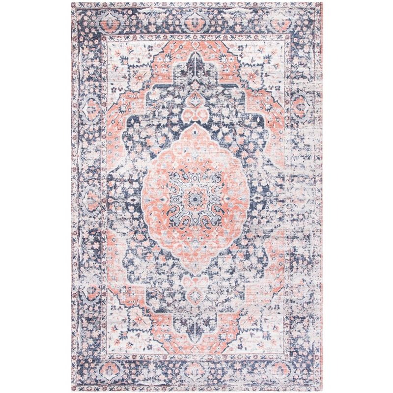 Saffron SFN353 Hand Loomed Area Rug - Navy/Ivory - 5'x8' - Safavieh.