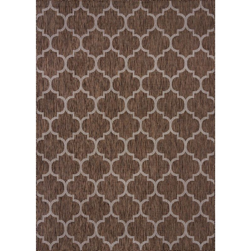 Unique Loom 8' 0 x 11' 4 Rectangle Indoor/Outdoor Trellis Brown Area Rug