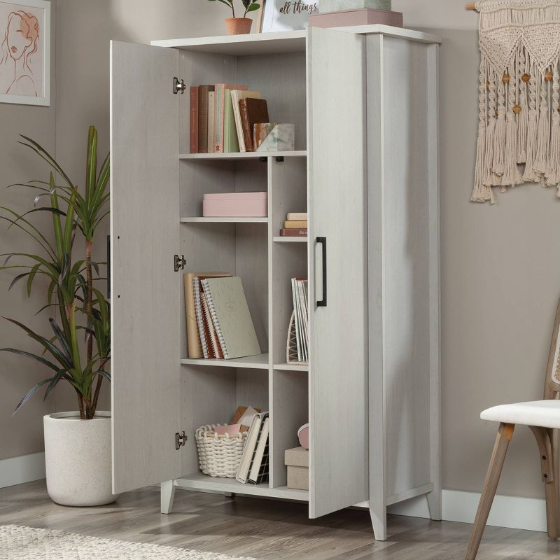Sauder Summit Station Storage Cabinet Glacier Oak: Laminated MDF, 4 Adjustable Shelves, CARB Certified