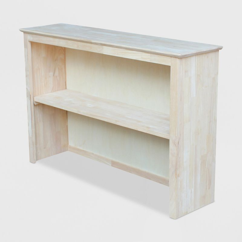 Hutch For Brooklyn Desk Unfinished - International Concepts: Hardwood, Fixed Shelf, 45"x30"
