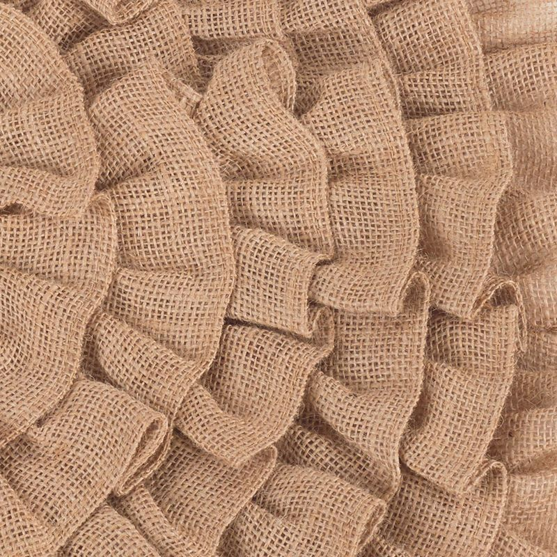 Saro Lifestyle Christmas Tree Skirt With Ruffled Edge, Natural, 84" Round