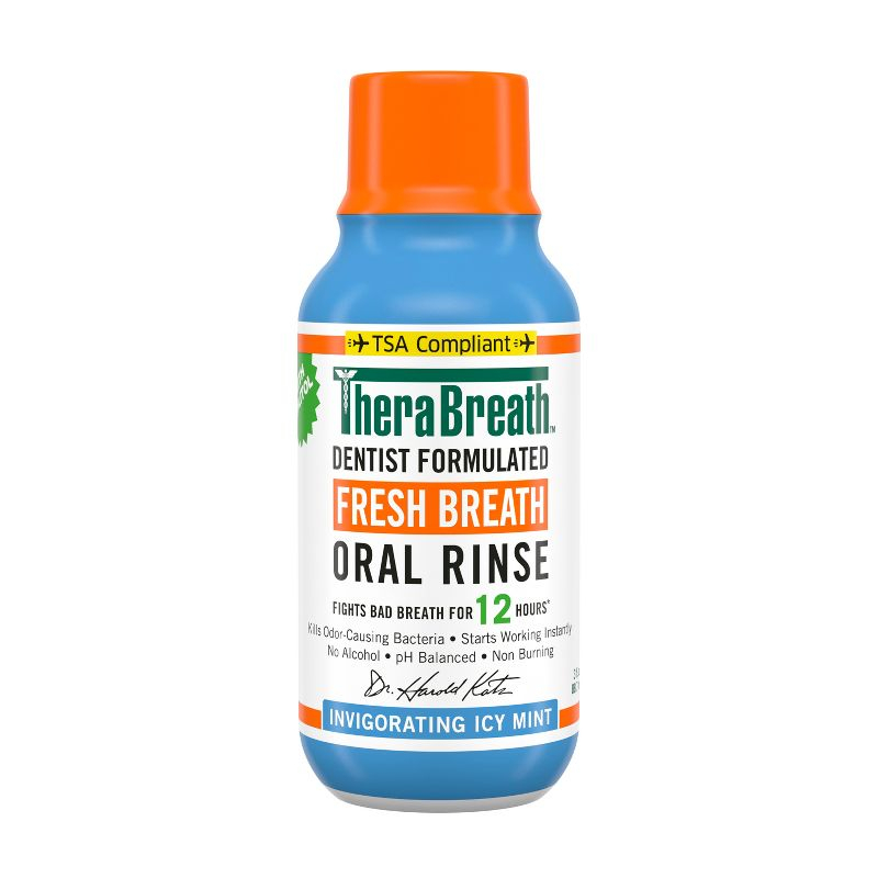 TheraBreath Alcohol-Free Mouthwash - Icy Mint - Trial Size - 3 fl oz