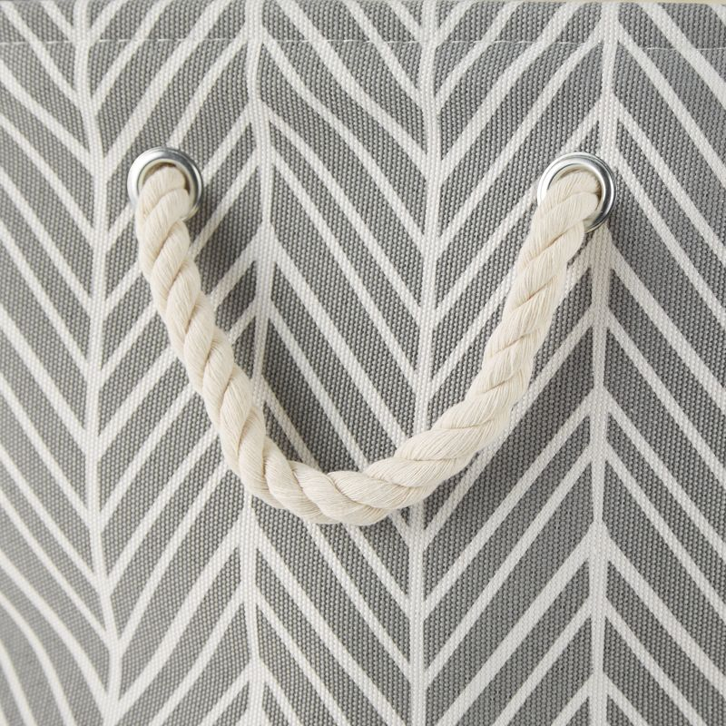Design Imports Polyester Bin Herringbone Gray Square 13X13X13