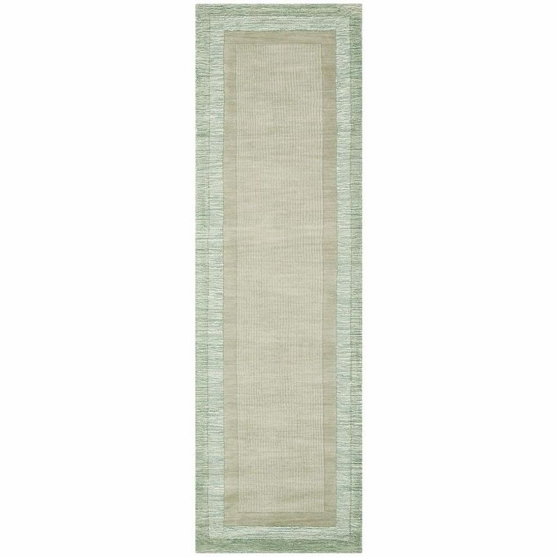 Impressions IM821 Hand Loomed Runner Rug - Green/Beige - 2'3"x8' - Safavieh